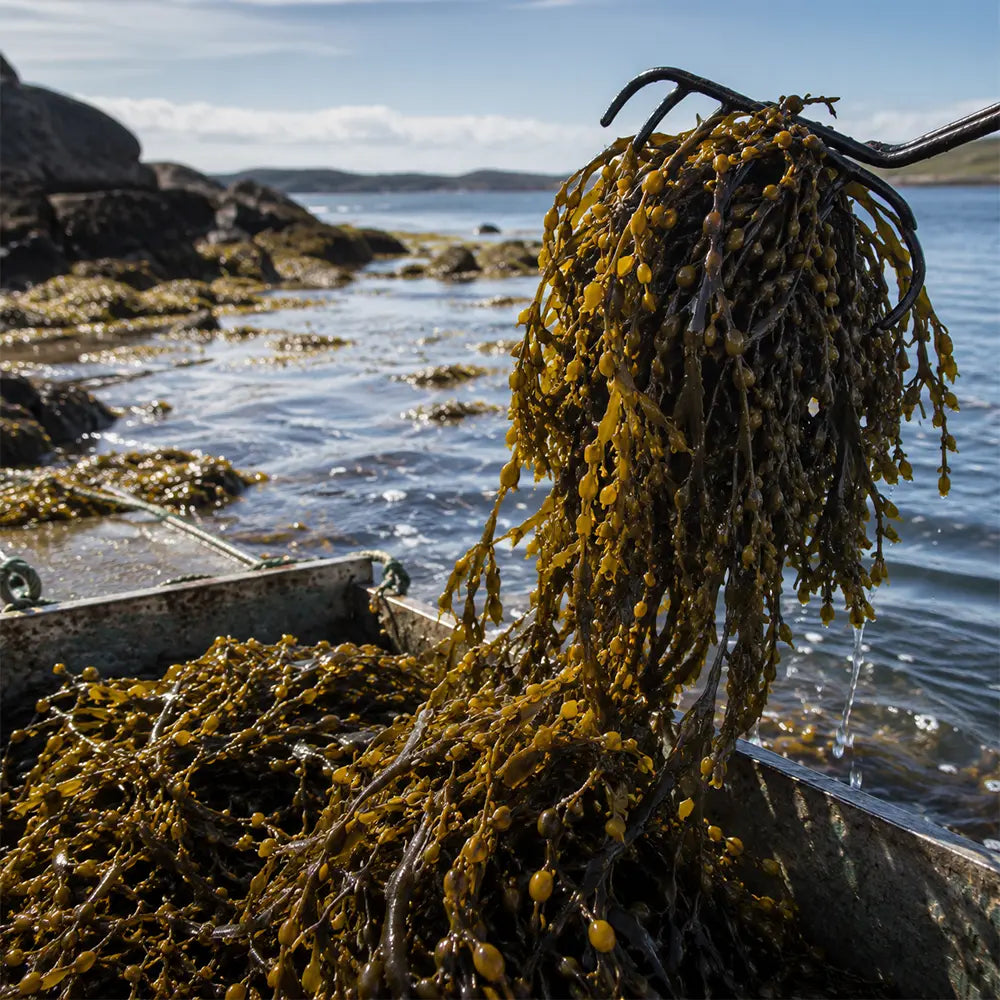 Fresh Ascophyllum nodosum seaweed harvested from European coastal waters for use in organic liquid fertilisers.