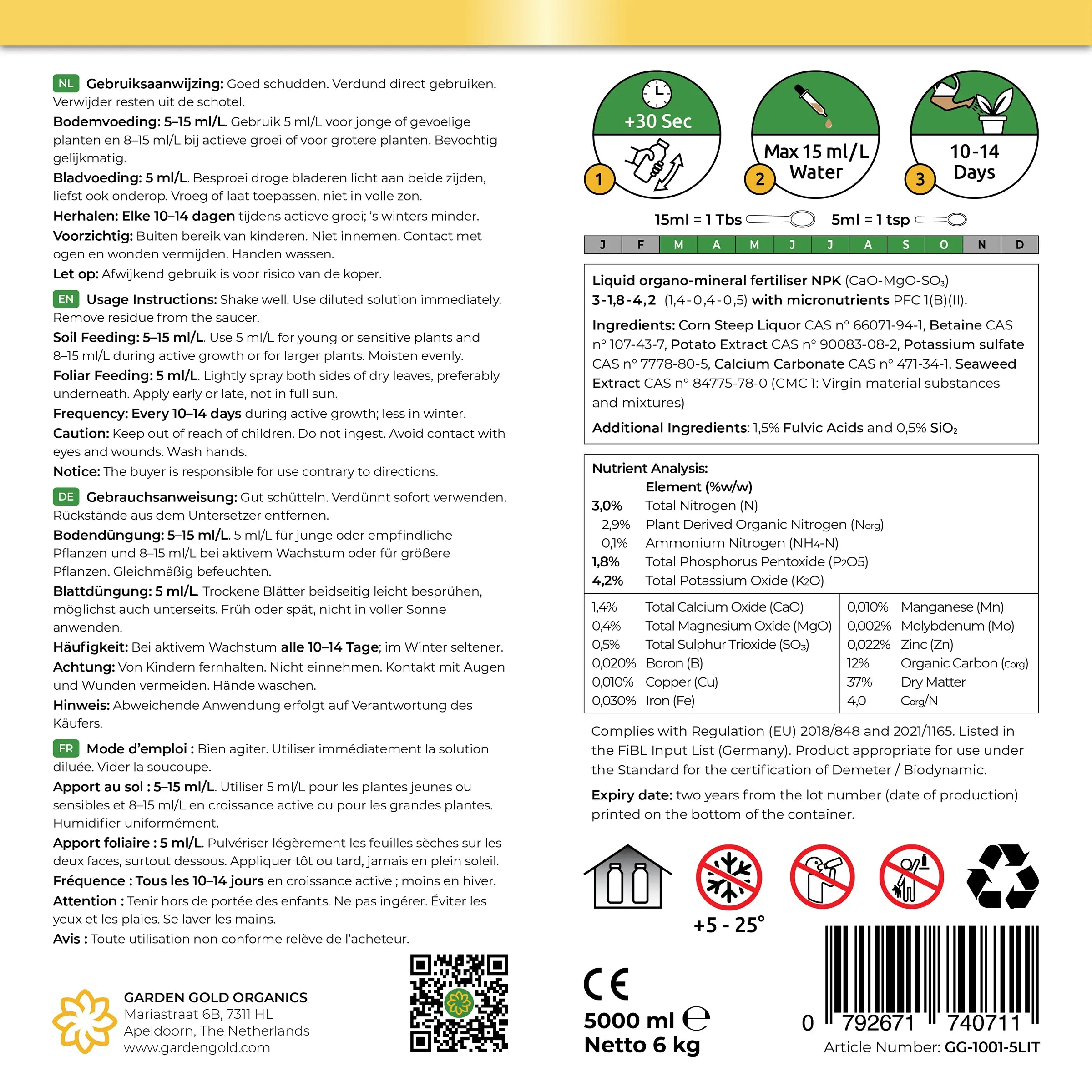 GARDEN GOLD - Product Label - Houseplant Formula