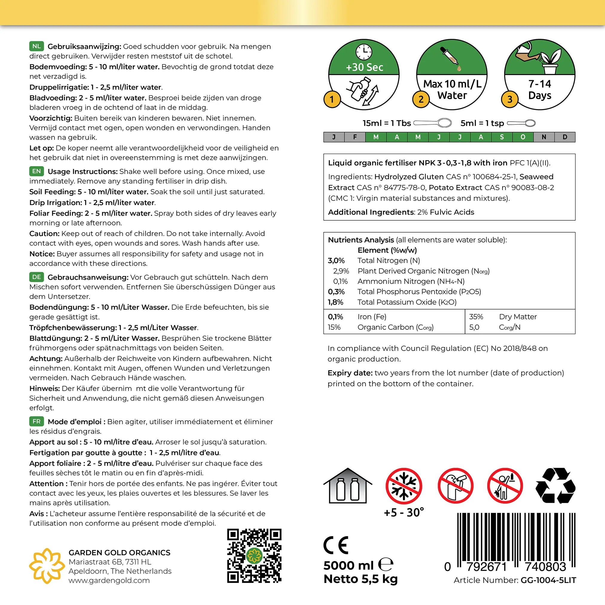 GARDEN GOLD - Product Label - Sea-Prime Formula