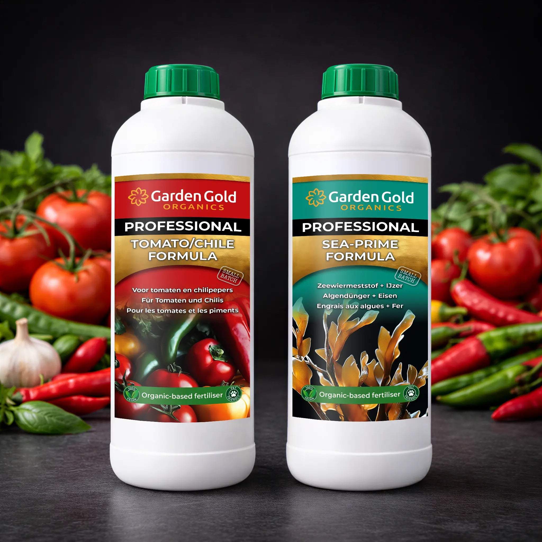 Tomato and heavy feeder feeding program with organic liquid fertilizer and plant-based booster